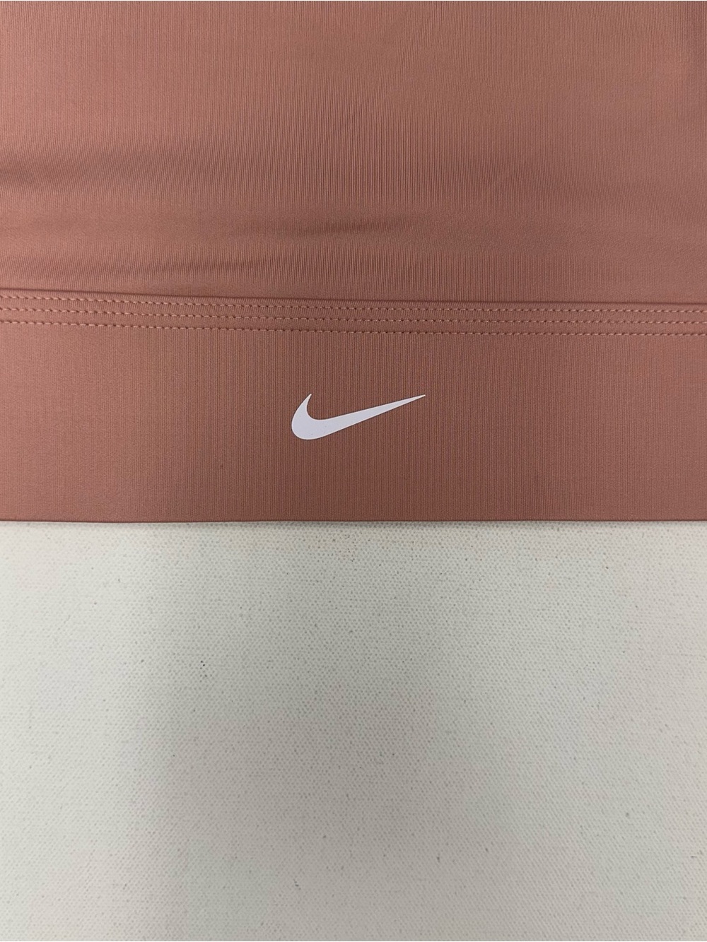 Nike Dri Fit Sports Bra Womens Large Pink Swoosh Long Line CZ4496 Training NWT - Picture 3 of 4